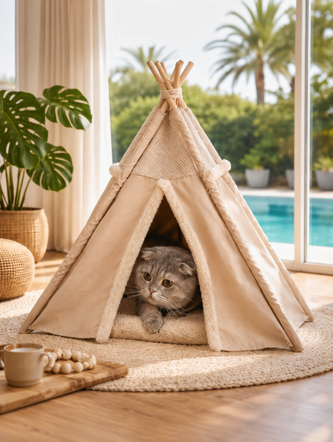 Honden & Katten tipi boho beige