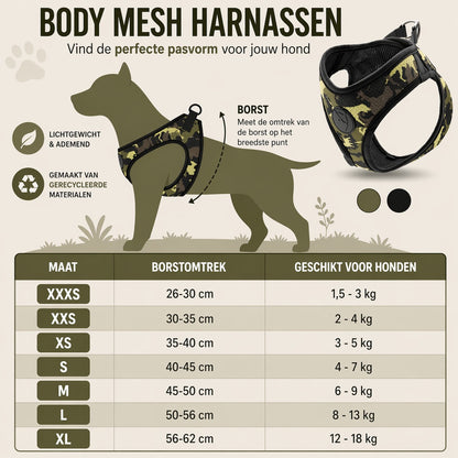 Morso Dog Harness Body Mesh Recycled Full Metal Dog Brown
