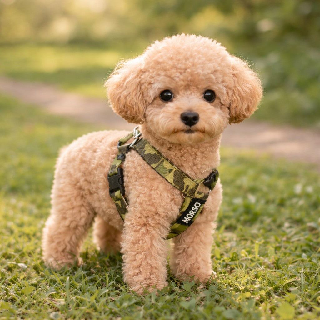 Morso Mini Dog Harness Adjustable Recycled Full Metal Dog Brown