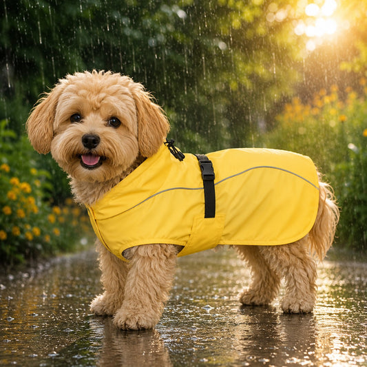 Zomers gele regenjas voor kleine & grote honden