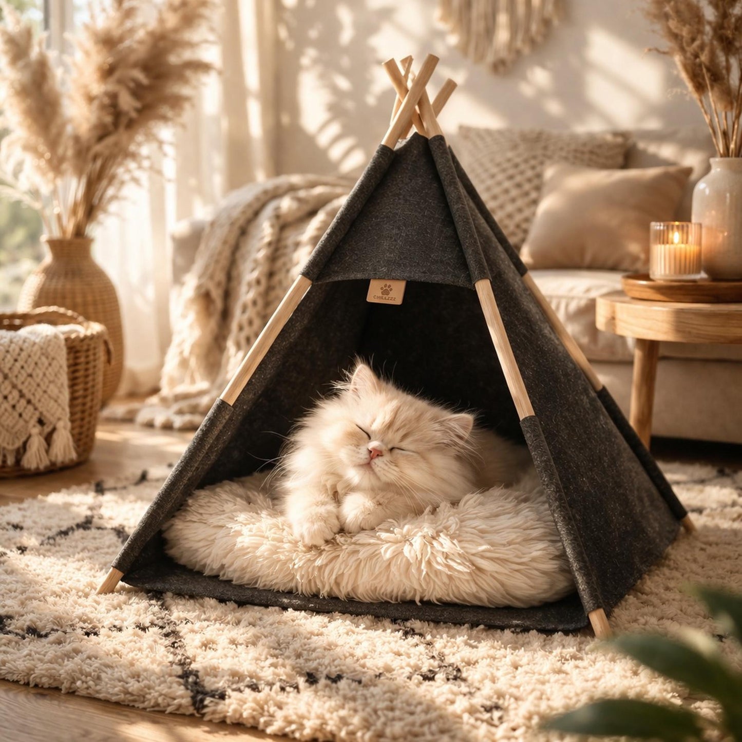 Decoratieve cosy katten & honden tipi