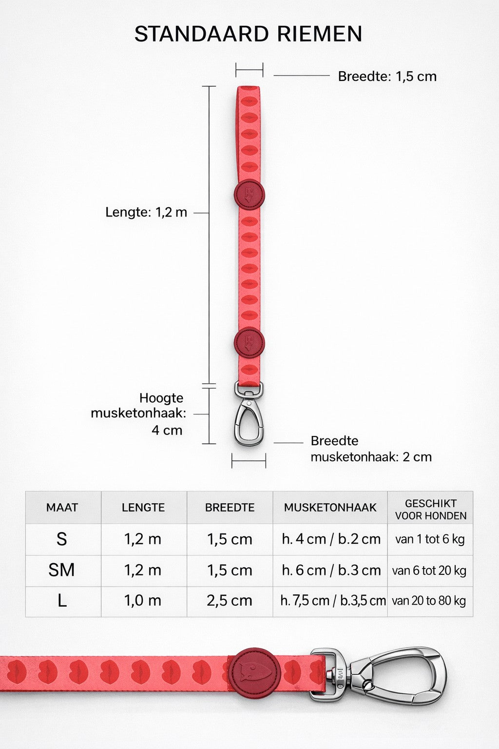 Origineel lipstick roze hondenriem