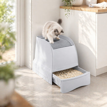 Imac Cat Litter Tray Frida With Drawer Light Blue